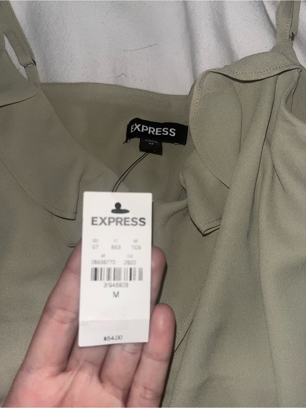 Express Olive Beige Cami Romper - Picture 2 of 3
